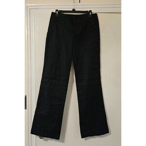 Banana Republic Black Wide-Leg Ponte Cotton Pants W/ Pockets Sz 4 Career Office